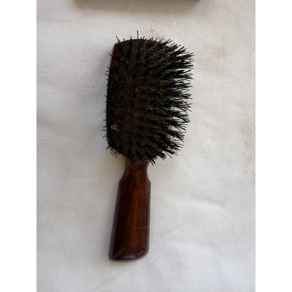 Vintage Fuller Brush Co Faux Tortoise Shell Boar Bristle Hair Brush Brown